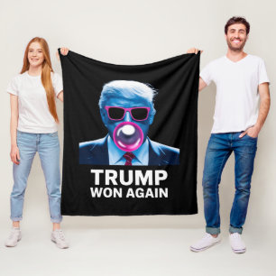 Trump Won Again 2024 Election Vote President 47th Fleece Blanket