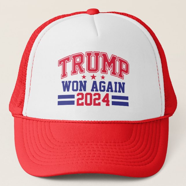 Trump Won Again 2024 Trucker Hat (Front)