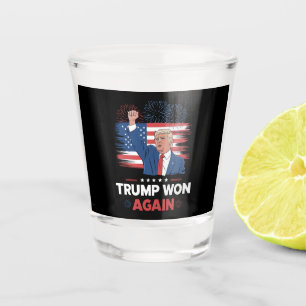 Trump Won Again President 47 USA Vintage Shot Glass