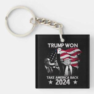Trump Won Again Take America Back 2024 Key Ring
