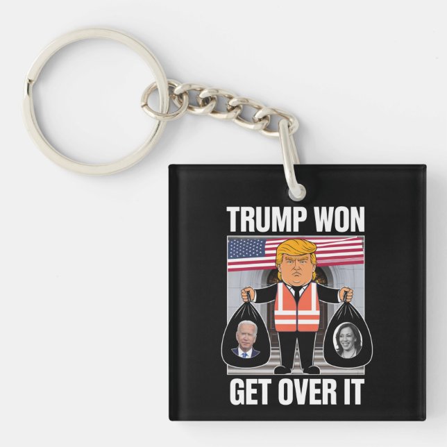 Trump Won Get Over It Maga Won Election 2024  Key Ring (Front)