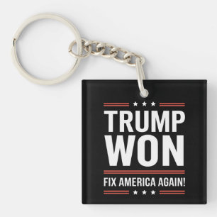 Trump Won MAGA Trump Winner 2024 Fix America Again Key Ring