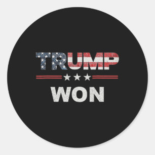 Trump Won T 4th Of July American Flag Classic Round Sticker
