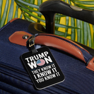 Trump Won They Know It 2024 47th President Winning Luggage Tag