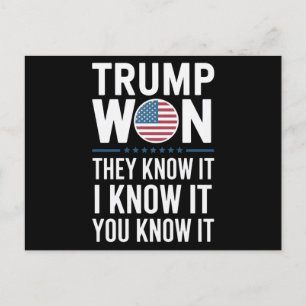 Trump Won They Know It 2024 47th President Winning Postcard