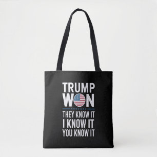 Trump Won They Know It 2024 47th President Winning Tote Bag