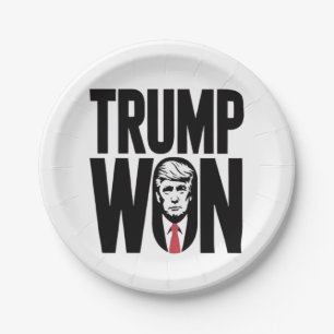 Trump Won Trump Vance Election President Speech  Paper Plate