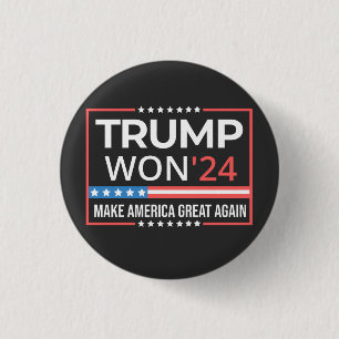 trump won, trump victory, 45 47 3 cm round badge