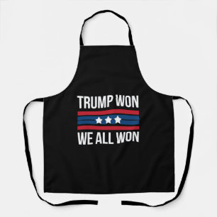 Trump Won We All Won 2024 USA Flag Trump Won Apron