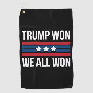 Trump Won We All Won 2024 USA Flag Trump Won Golf Towel