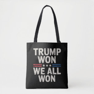 Trump Won We All Won President 47 USA Tote Bag
