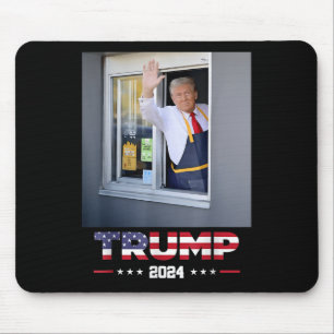 Trump Works Drive-thru Trump Serving French Fries Mouse Pad