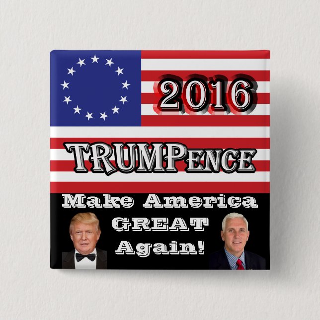 TRUMPence 2016 - Make America Great Again! 15 Cm Square Badge (Front)