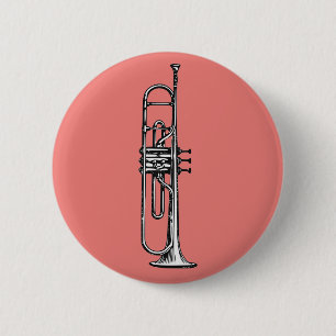 Trumpet 6 Cm Round Badge