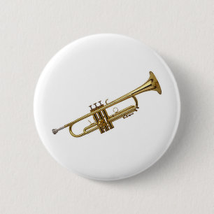 Trumpet 6 Cm Round Badge