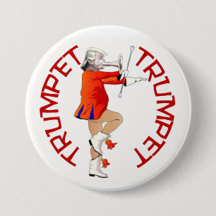 Trumpet 7.5 Cm Round Badge