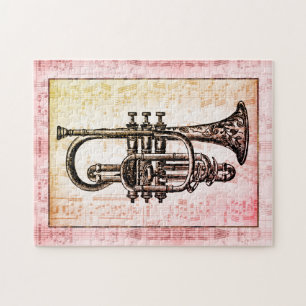 Trumpet And Music Notes Jigsaw Puzzle