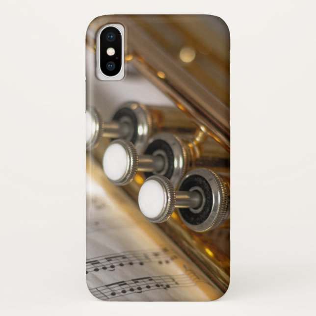 Trumpet and Sheet Music Brass Instrument Case-Mate iPhone Case (Back)
