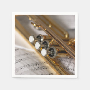 Trumpet and Sheet Music Brass Instrument Napkin