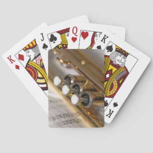 Trumpet and Sheet Music Brass Instrument Playing Cards