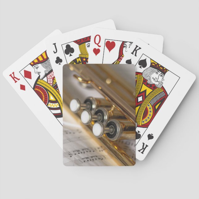 Trumpet and Sheet Music Brass Instrument Playing Cards (Back)
