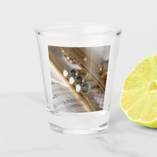Trumpet and Sheet Music Brass Instrument Shot Glass