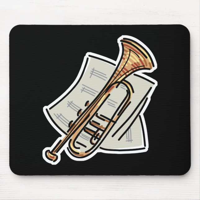trumpet and sheet music mouse pad (Front)