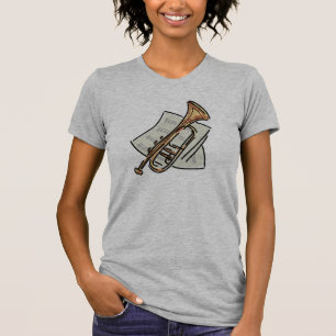 trumpet and sheet music T-Shirt