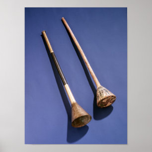 Trumpet and wooden stopper poster