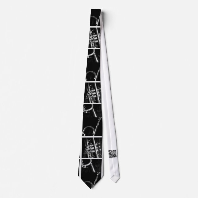 Trumpet Back and white funky Tie (Front)