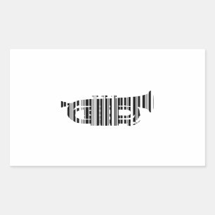 TRUMPET BAR CODE Music Barcode Pattern Design Rectangular Sticker