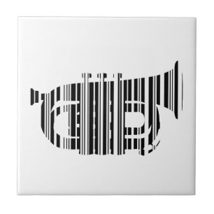TRUMPET BAR CODE Music Barcode Pattern Design Tile