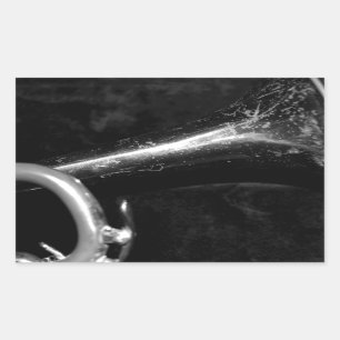 Trumpet Bell black and white Rectangular Sticker