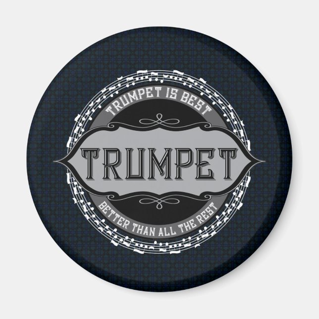 Trumpet Best Music Note Circle Magnet (Front)