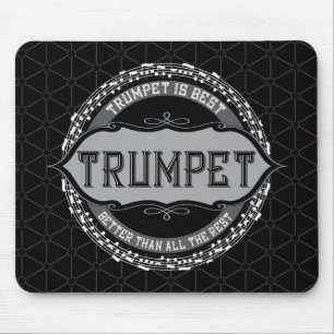 Trumpet Best Music Note Circle Mouse Pad