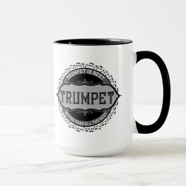 Trumpet Best Music Note Circle Mug (Right)