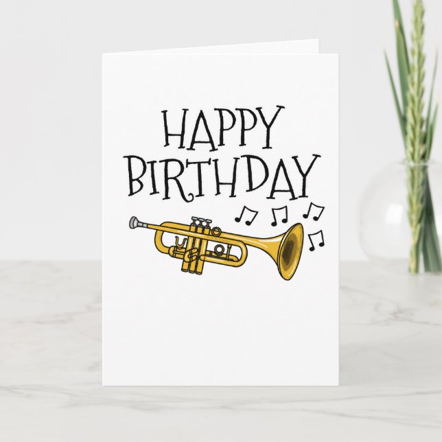 Trumpet Birthday Card Trumpeter Brass Musician (Front)