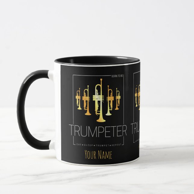 Trumpet Born To Be Trumpeter for Musicians Mug (Left)