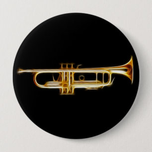 Trumpet Brass Horn Wind Musical Instrument 10 Cm Round Badge