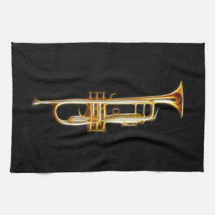 Trumpet Brass Horn Wind Musical Instrument Tea Towel