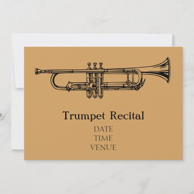 Trumpet Brass Recital jazz stylish performance Invitation (Front)