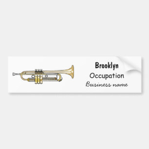 Trumpet cartoon illustration bumper sticker