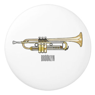 Trumpet cartoon illustration ceramic knob