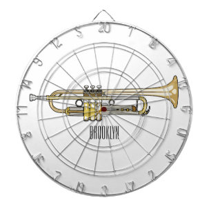 Trumpet cartoon illustration  dartboard