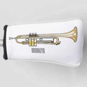 Trumpet cartoon illustration golf head cover