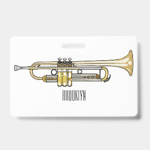 Trumpet cartoon illustration  ID badge
