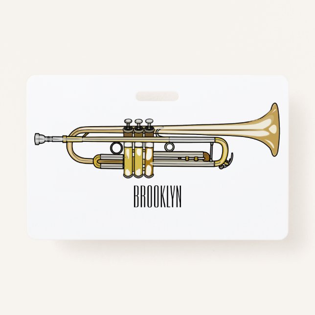 Trumpet cartoon illustration  ID badge (Front)