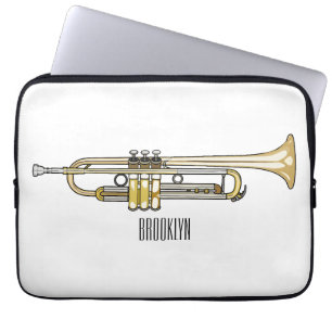 Trumpet cartoon illustration laptop sleeve