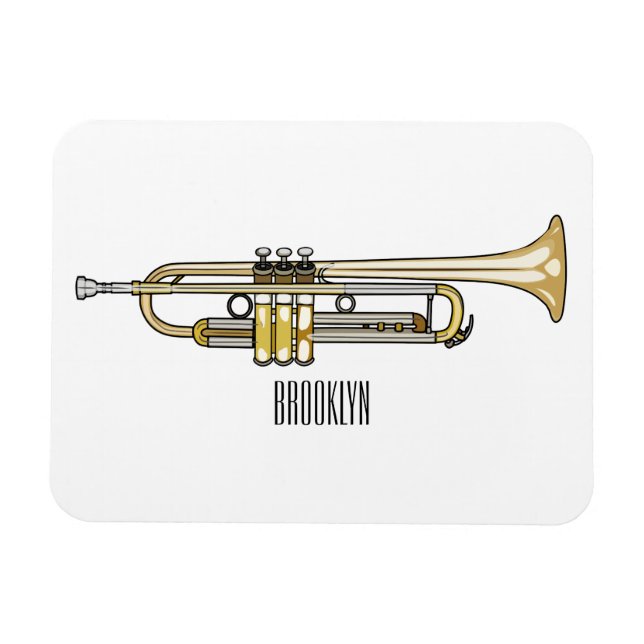 Trumpet cartoon illustration  magnet (Horizontal)