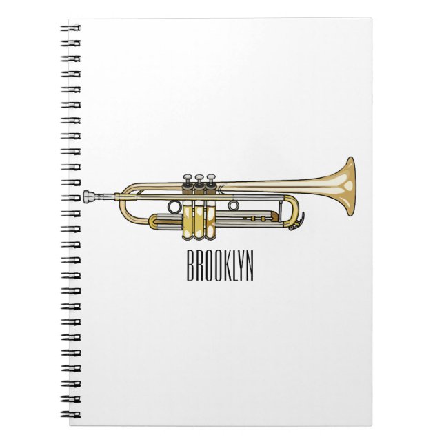 Trumpet cartoon illustration  notebook (Front)